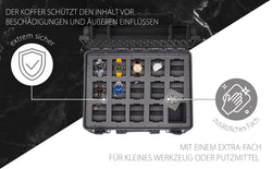 MC-CASES® Uhrenkoffer Transportkoffer für bis zu 14 Uhren - Wasserdicht - Abschließbar - Extrem geschützt -