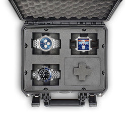 MC-CASES ® Uhrenkoffer Transportkoffer für bis zu 4 Uhren - Reisekoffer - Wasserdicht - Abschließbar - Perfekt für Reisen - Extrem geschützt